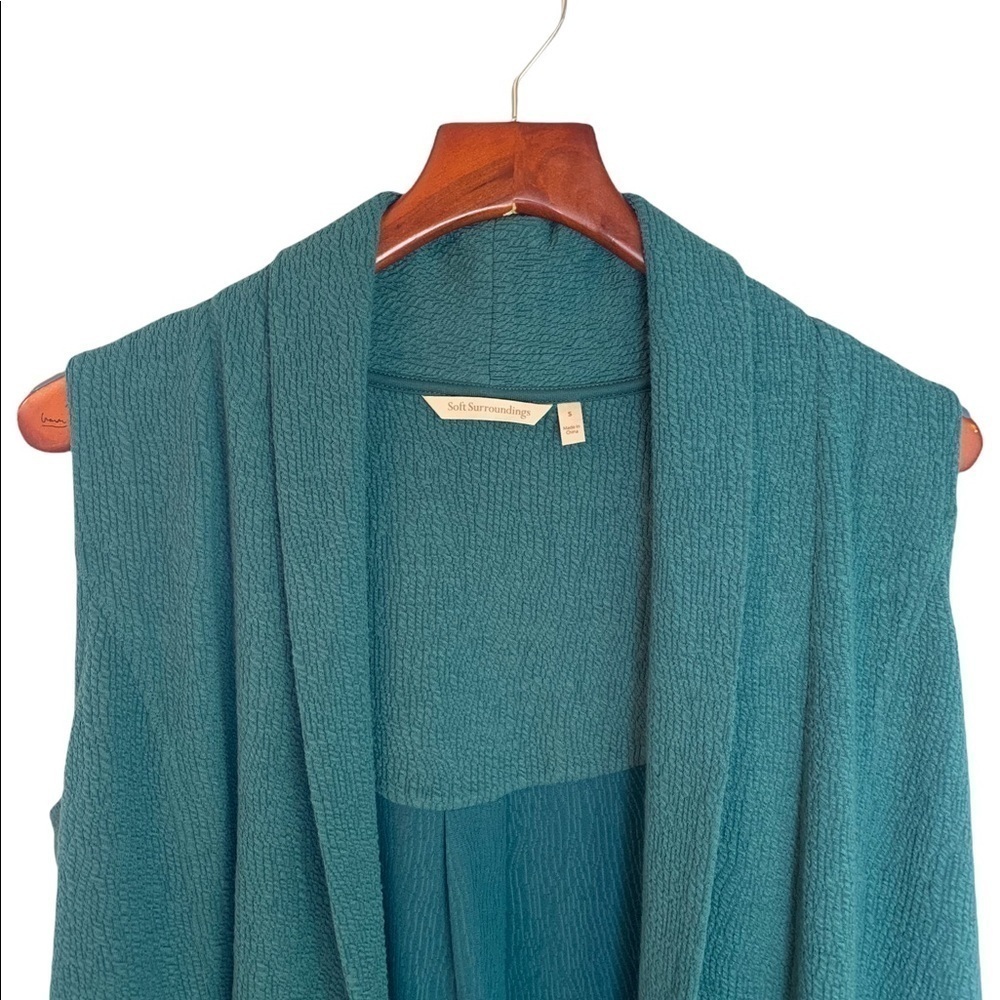Soft Surroundings Manas Vest in Teal Atlantic S - Picture 3 of 7